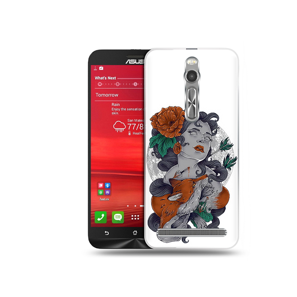 

Чехол MyPads Tocco для Asus Zenfone 2 (ZE550ML) темная девушка с лисой (PT11329.657.639), Прозрачный, Tocco