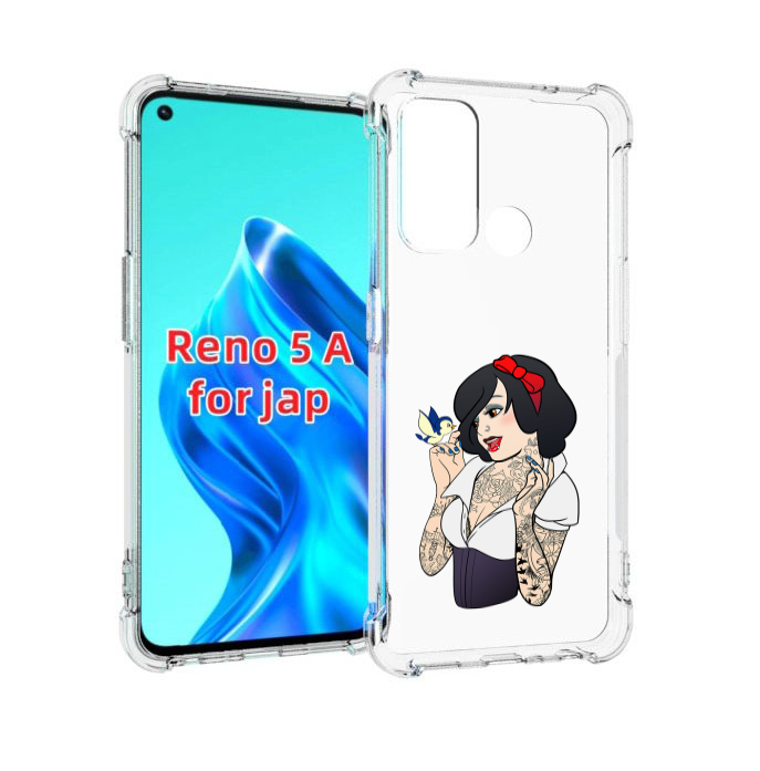 

Чехол MyPads принцесса-тату женский для Oppo Reno 5A, Прозрачный, Tocco