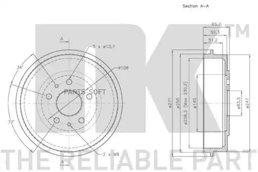 

Барабан тормозной Nk 252543