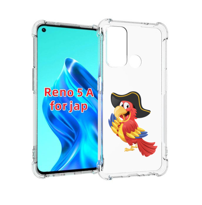 

Чехол MyPads попугай-пират для Oppo Reno 5A, Прозрачный, Tocco
