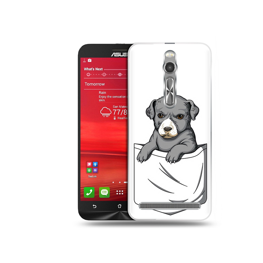 

Чехол MyPads Tocco для Asus Zenfone 2 (ZE550ML) собачка в кармане (PT11329.657.611), Прозрачный, Tocco