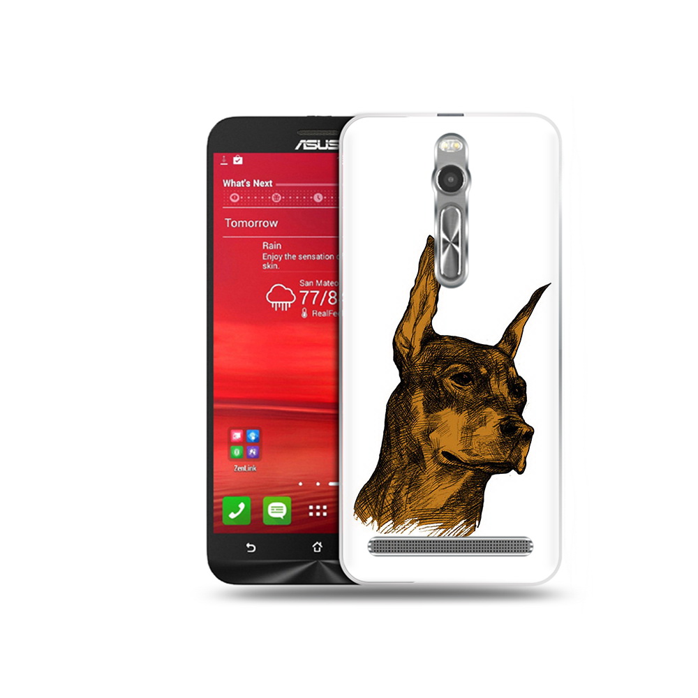

Чехол MyPads Tocco для Asus Zenfone 2 (ZE550ML) скетч доберман (PT11329.657.605), Прозрачный, Tocco
