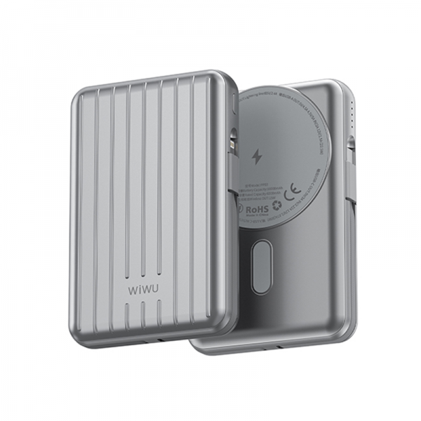 

Внешний аккумулятор Wiwu 10000mAh Trunk Series Power Bank PP03 Silver, Trunk Series Power Bank PP03