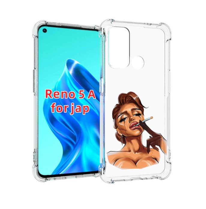 

Чехол MyPads плачущая-девушка-с-сигаретой женский для Oppo Reno 5A, Прозрачный, Tocco