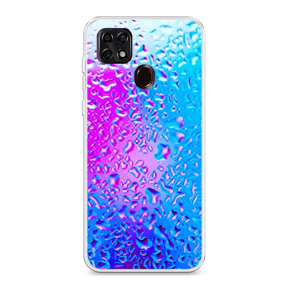 

Чехол для ZTE Blade 20 Smart "Капли на стекле", Голубой;розовый, 133550-3