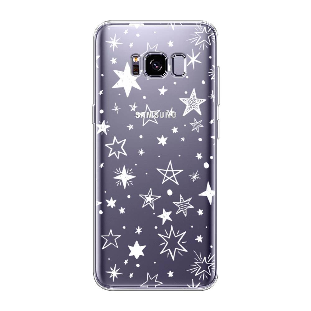 

Чехол Awog на Samsung Galaxy S8 + "Звездочки графика белая", Прозрачный;белый, 24850-7