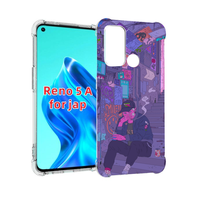 

Чехол MyPads парень в подъезде мультик для Oppo Reno 5A, Прозрачный, Tocco