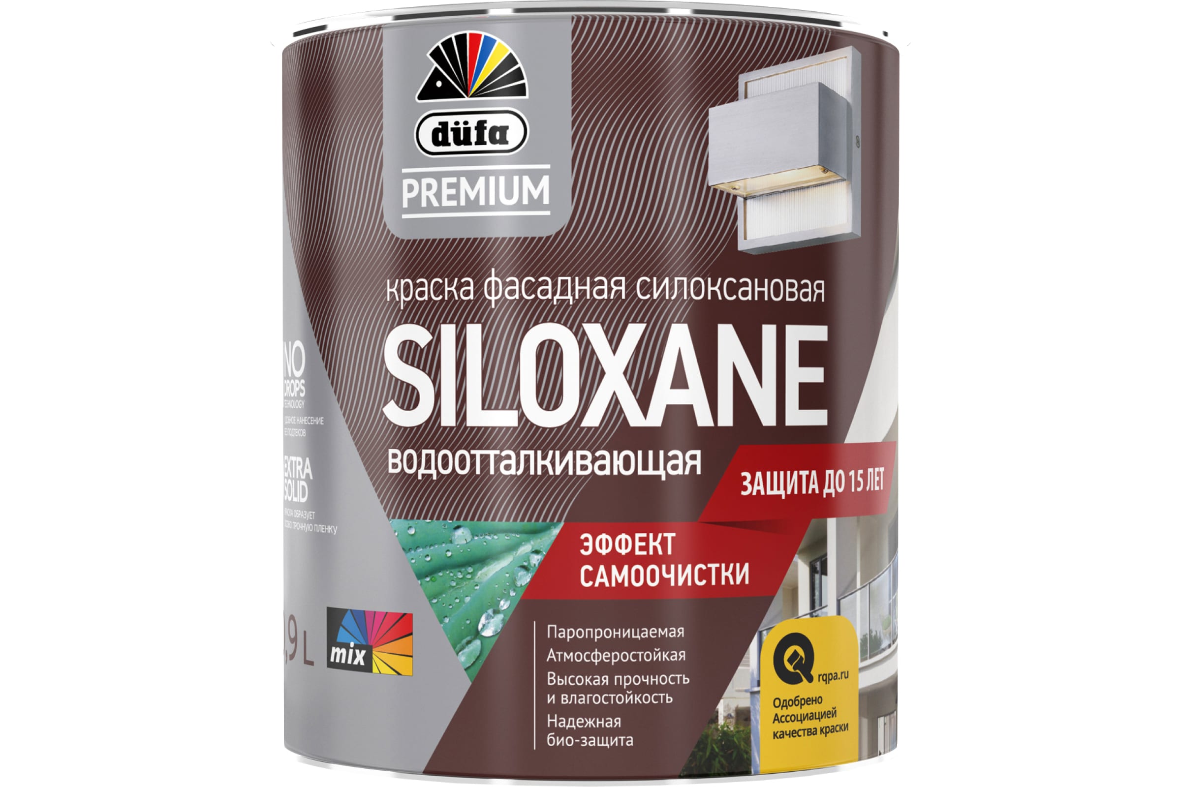 Краска Dufa Premium Siloxane водно-дисперсионная, фасадная, силоксановая, база 1, 900 мл