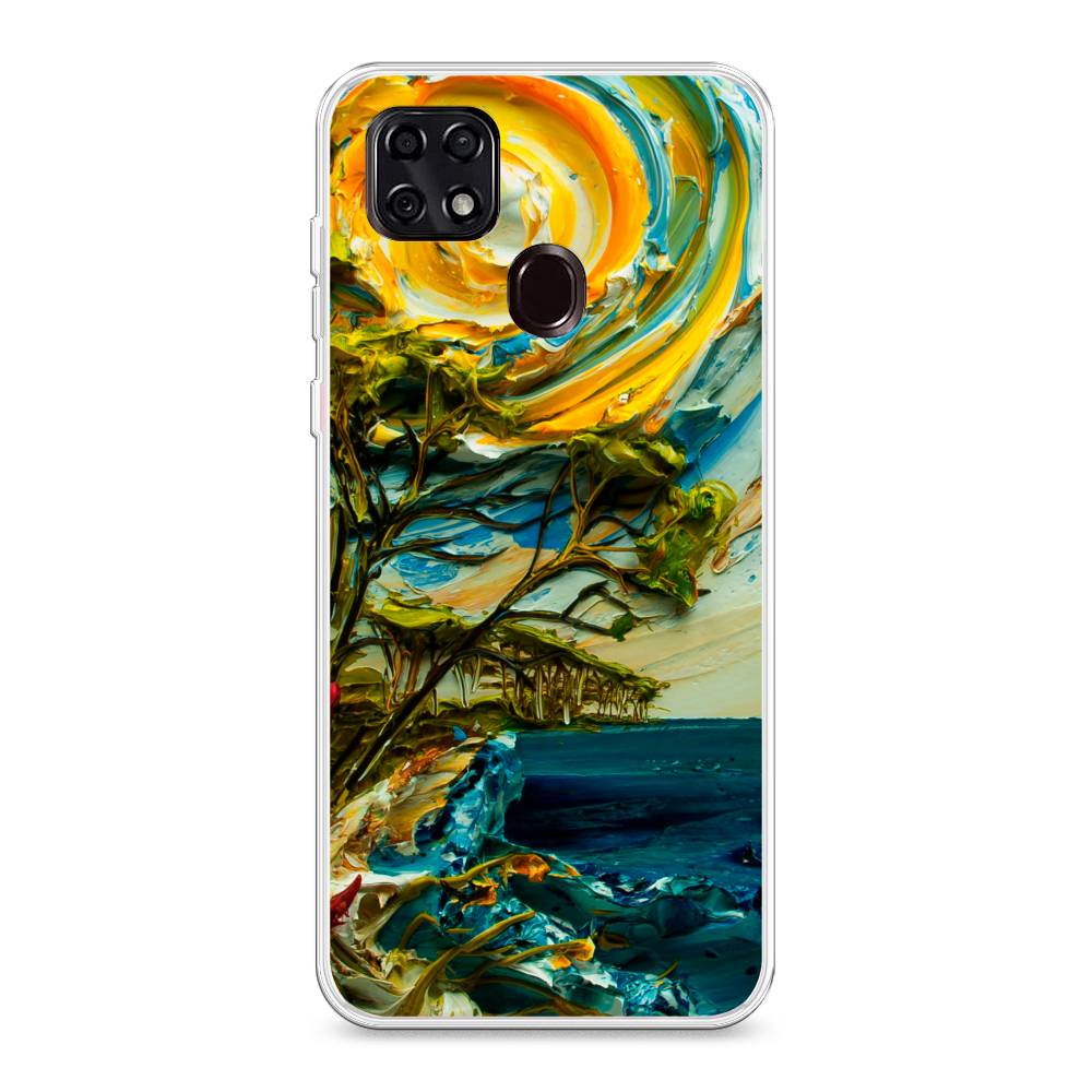

Чехол для ZTE Blade 20 Smart "Солнце живопись", Желтый;синий, 133550-4