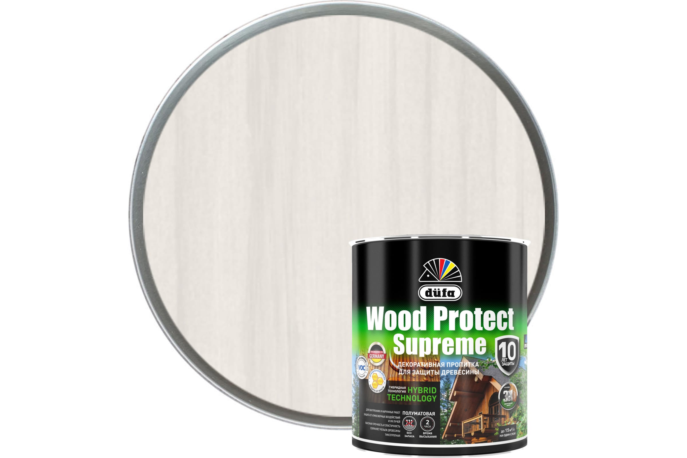 фото Dufa пропитка wood protect supreme, белая 0,75л мп00-008384
