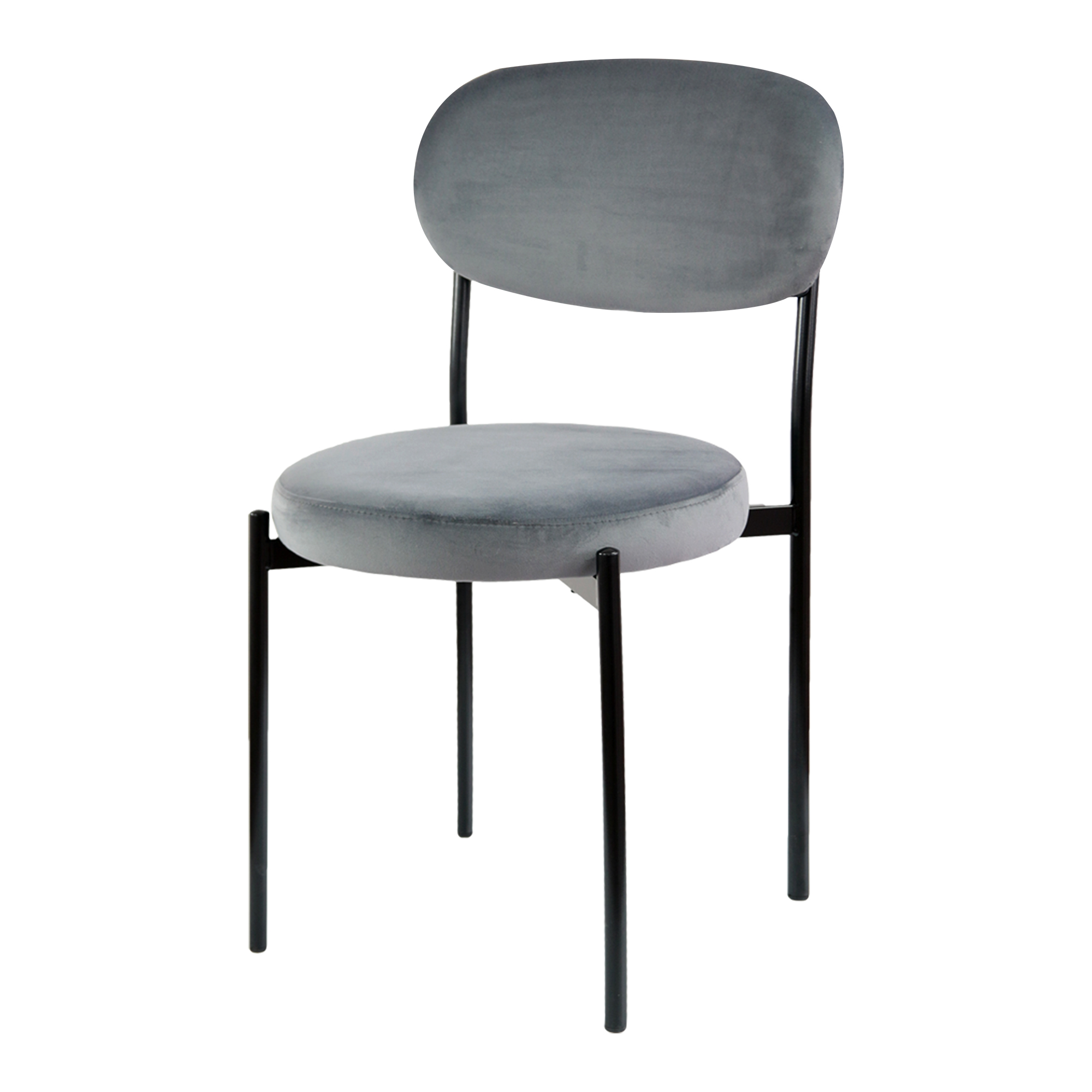стул для кухни Mebel Square Mason, серый, металл, велюр 1 шт
