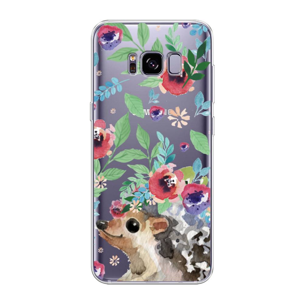 

Чехол Awog на Samsung Galaxy S8 + "Ежик в цветах акварель", Розовый;зеленый;коричневый, 24850-2