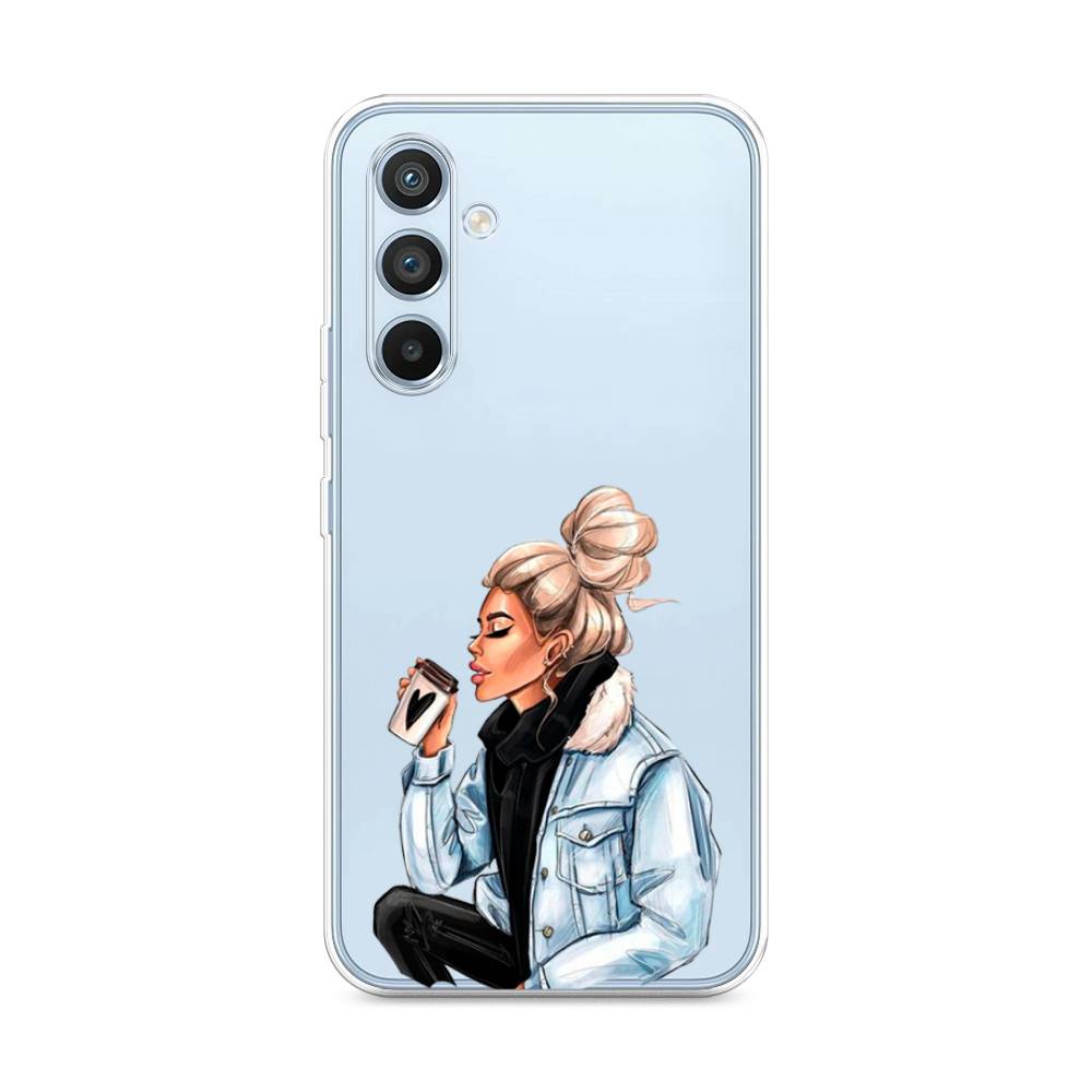 

Чехол Awog на Samsung Galaxy A54 "Cute girl", Бежевый;черный;голубой, 2107750-7