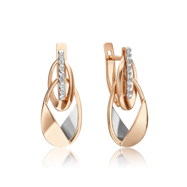 

Серьги из белого золота/красного золота PLATINA jewelry 02-4823-00-201-1111, топаз, 02-4823-00-201-1111