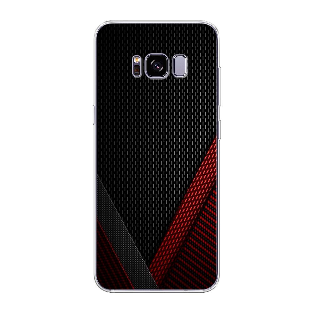 фото Чехол awog "красный карбон" для samsung galaxy s8 +