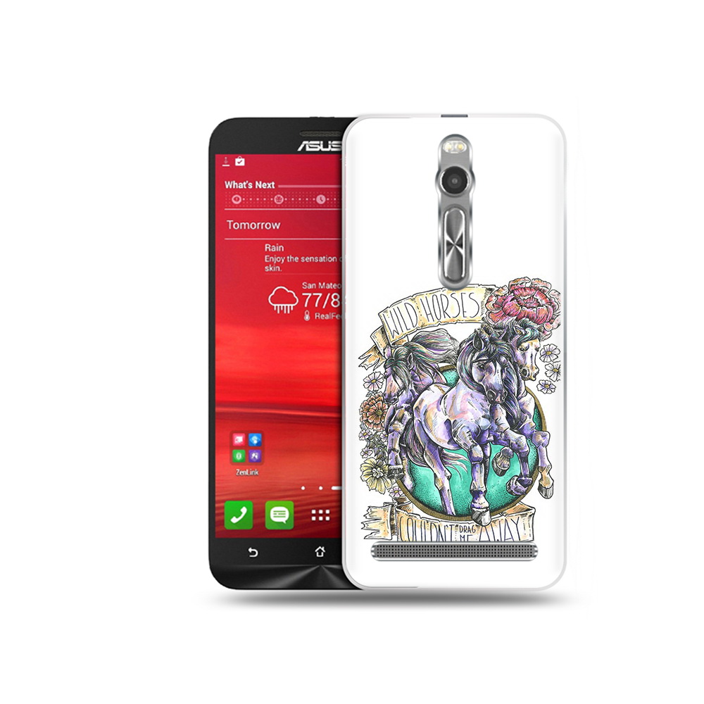 Чехол MyPads Tocco для Asus Zenfone 2 (ZE550ML) рисунок коней в цветах (PT11329.657.582)
