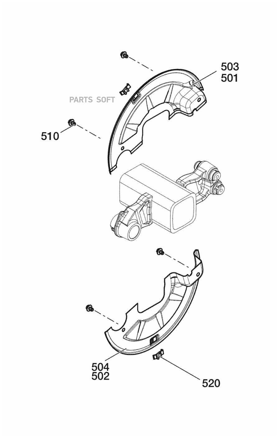Комплект щитков пылезащитных !на ось кв.балка 120 SN4218 16град BPW H..->95