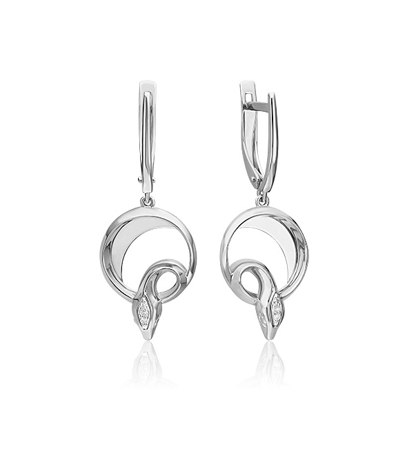 

Серьги из белого золота с бриллиантом PLATINA jewelry 02-4817-00-101-1120, 02-4817-00-101-1120