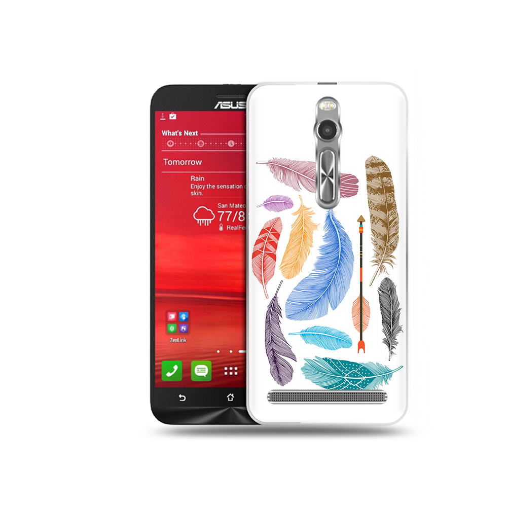 

Чехол MyPads Tocco для Asus Zenfone 2 (ZE550ML) разноцветные перья (PT11329.657.572), Прозрачный, Tocco