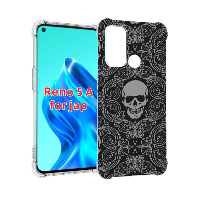 

Чехол MyPads орнамент-черепов для Oppo Reno 5A, Прозрачный, Tocco