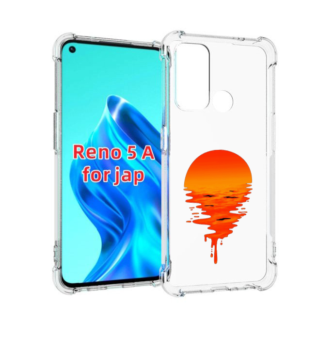 

Чехол MyPads оранжевый закат на воде для Oppo Reno 5A, Прозрачный, Tocco