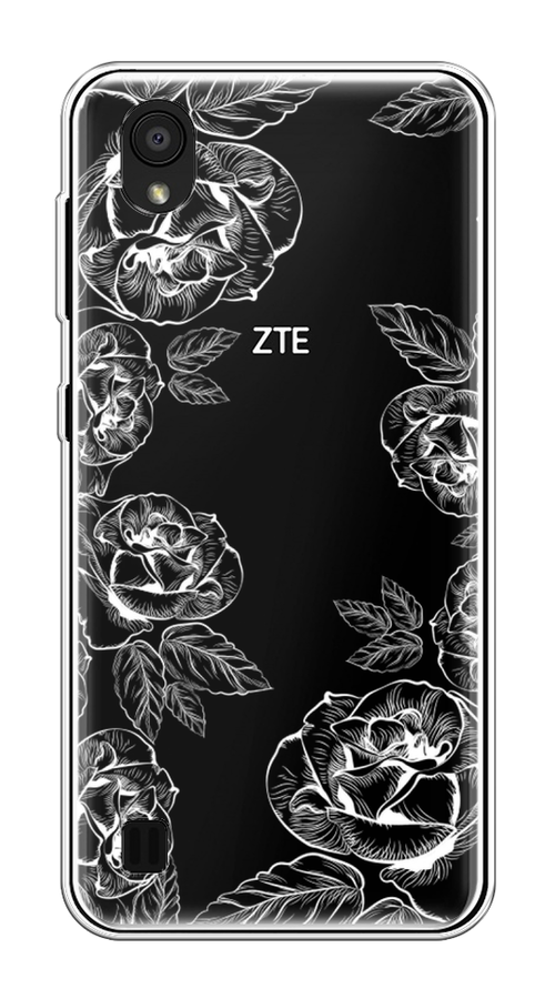 

Чехол на ZTE Blade A5 (2019) / ЗТЕ Блэйд A5 2019 "Розы графика", Черный;серый, 133050-2