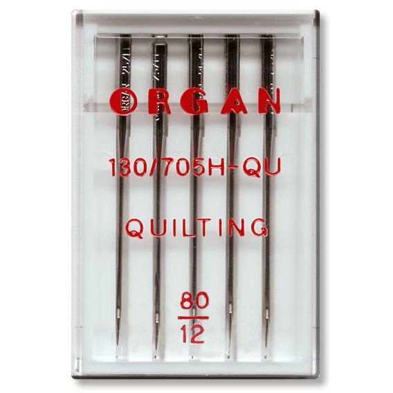 Иглы для швейной машины ORGAN Для квилтинга, № 80, для бытовой, 5 шт, в пенале