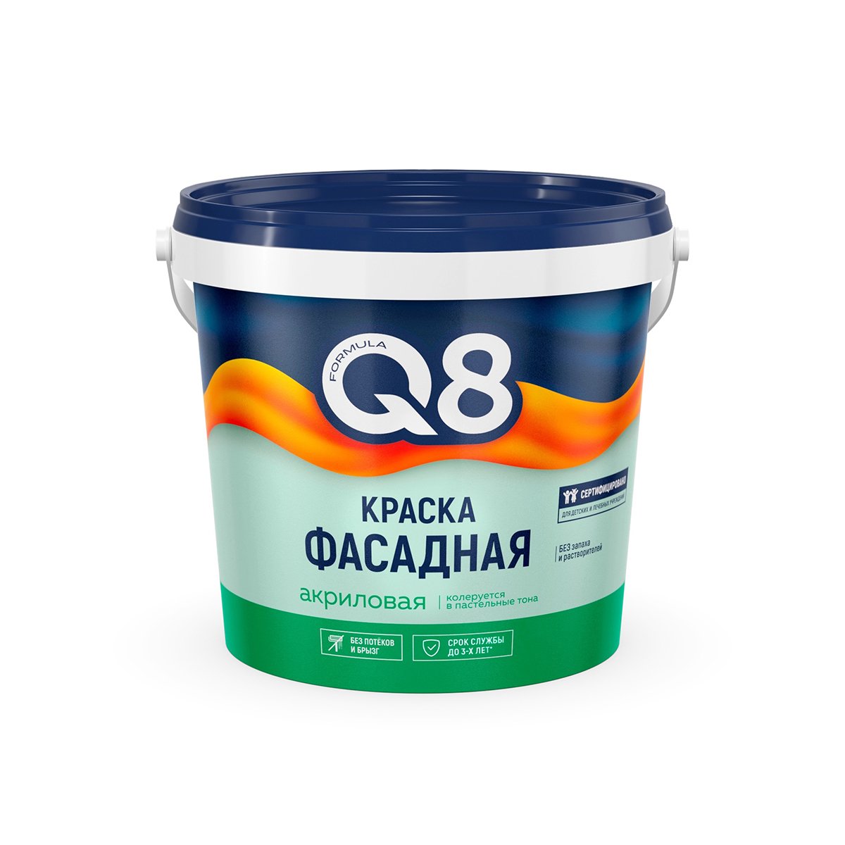 Краска фасадная водно-дисперсионная Formula Q8, матовая, белая, 1,4 кг фасадная водно дисперсионная краска master farbe