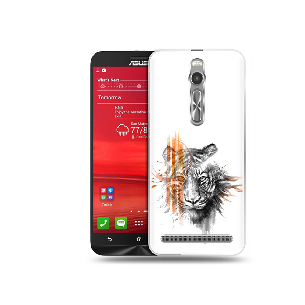 Чехол MyPads Tocco для Asus Zenfone 2 (ZE550ML) огненный тигр (PT11329.657.526)