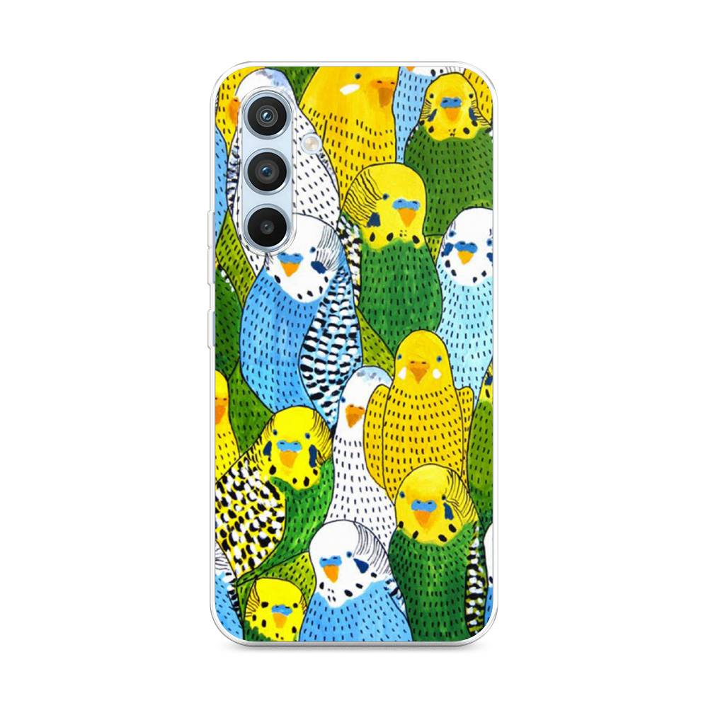 

Чехол Awog на Samsung Galaxy A54 "Попугаи", Желтый;зеленый;голубой, 2107750-1