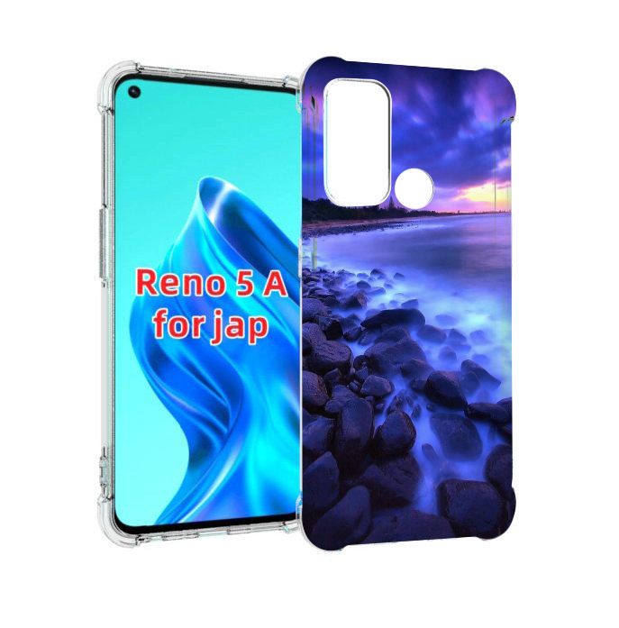 

Чехол MyPads неоновый берег для Oppo Reno 5A, Прозрачный, Tocco