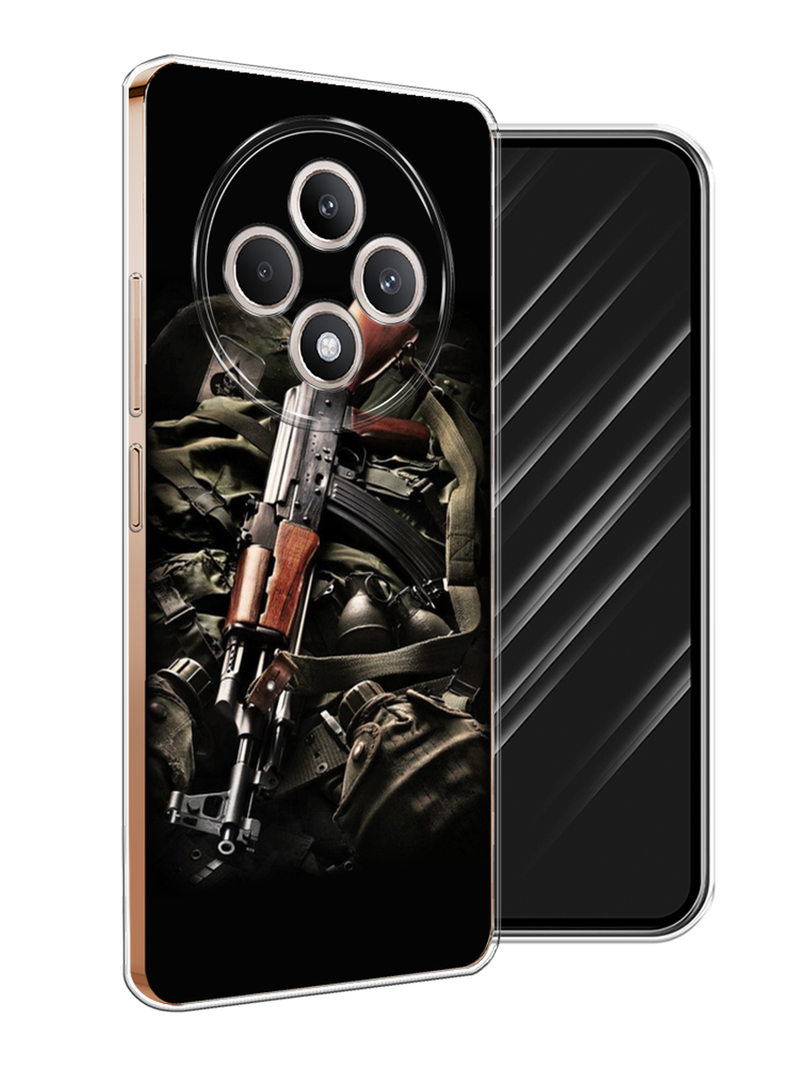 

Чехол Awog на Oppo Reno 12F "Автомат", Черный;коричневый;серый, 2517850-1