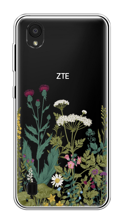

Чехол на ZTE Blade A5 (2019) "Дикие полевые цветы", Зеленый;розовый;белый, 133050-2