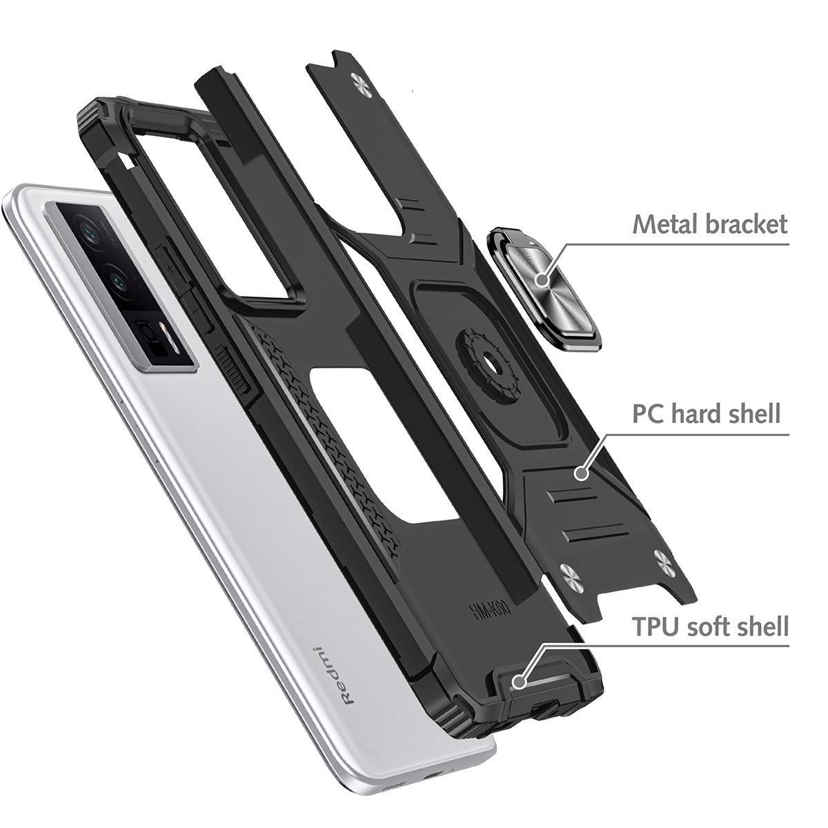 

Противоударный чехол Legion Case для Poco F5 Pro черный, 406539675