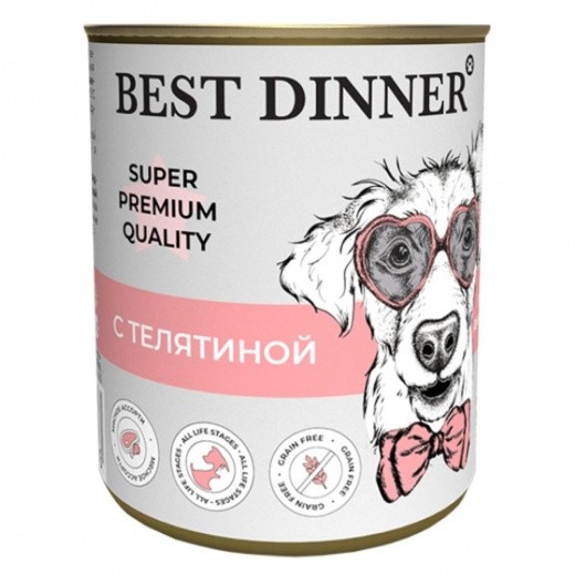 фото Консервы для щенков best dinner super premium мясные деликатесы, телятина, 340г