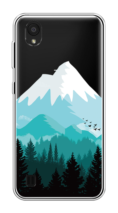 

Чехол на ZTE Blade A5 (2019) "Синяя снежная гора", Белый;голубой, 133050-2