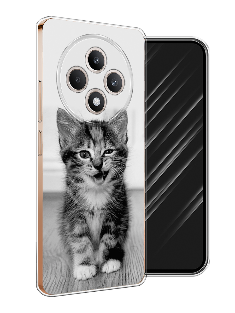

Чехол Awog на Oppo Reno 12F "Подмигивающий котенок", Черный;серый, 2517850-1