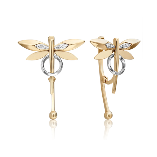 

Серьги из белого, желтого золота с бриллиантом PLATINA jewelry 02-4809-00-101-1121, 02-4809-00-101-1121