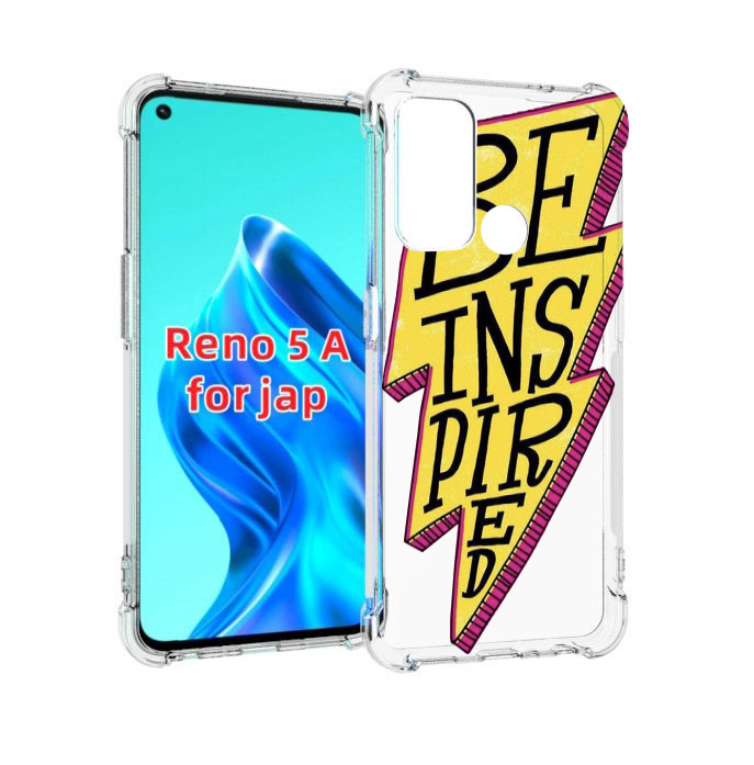 

Чехол MyPads надпись в желтой молнии для Oppo Reno 5A, Прозрачный, Tocco