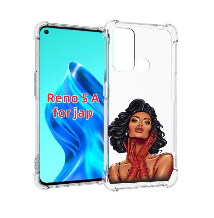 

Чехол MyPads мулатка-в-перчатках женский для Oppo Reno 5A, Прозрачный, Tocco