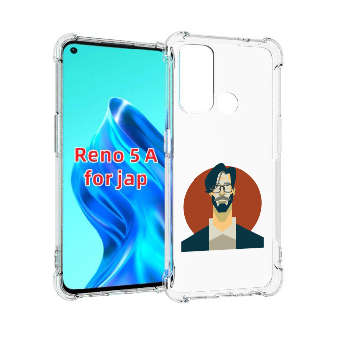 

Чехол MyPads мужичек-в-очках для Oppo Reno 5A, Прозрачный, Tocco