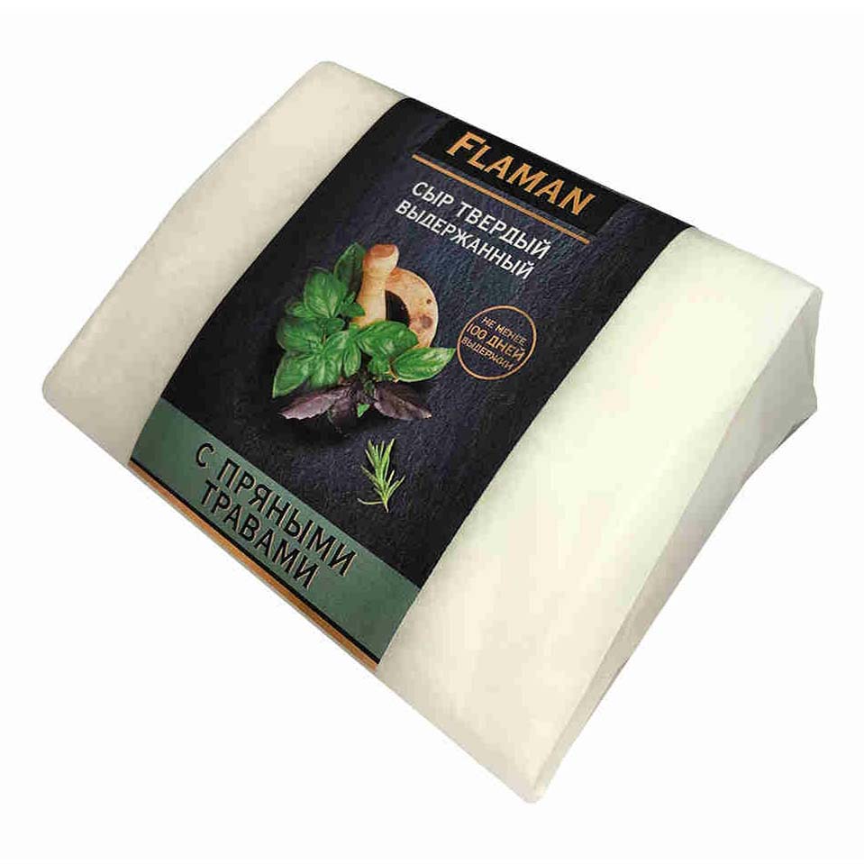 

Сыр твердый Flaman с пряными травами 40% бзмж 200 г
