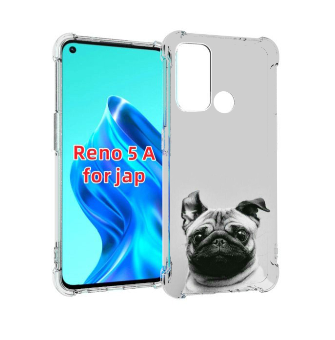 

Чехол MyPads мопс для Oppo Reno 5A, Прозрачный, Tocco