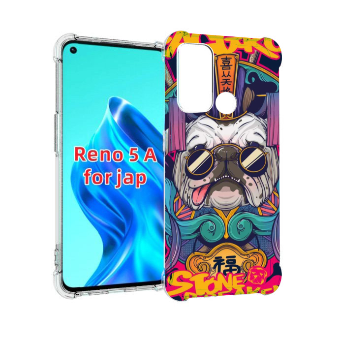 

Чехол MyPads мопс агро яркая для Oppo Reno 5A, Прозрачный, Tocco