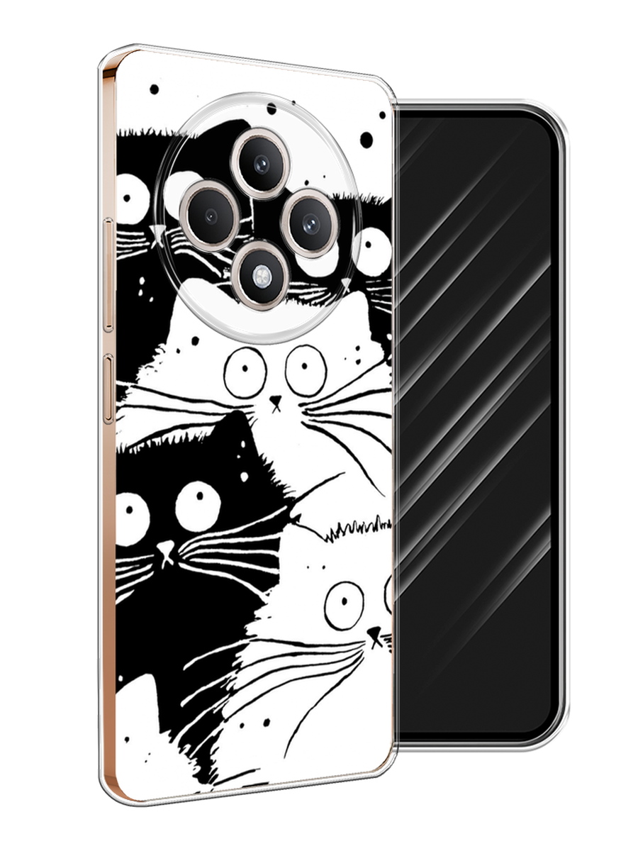 

Чехол Awog на Oppo Reno 12F "Коты черно-белые", Черный;белый, 2517850-1