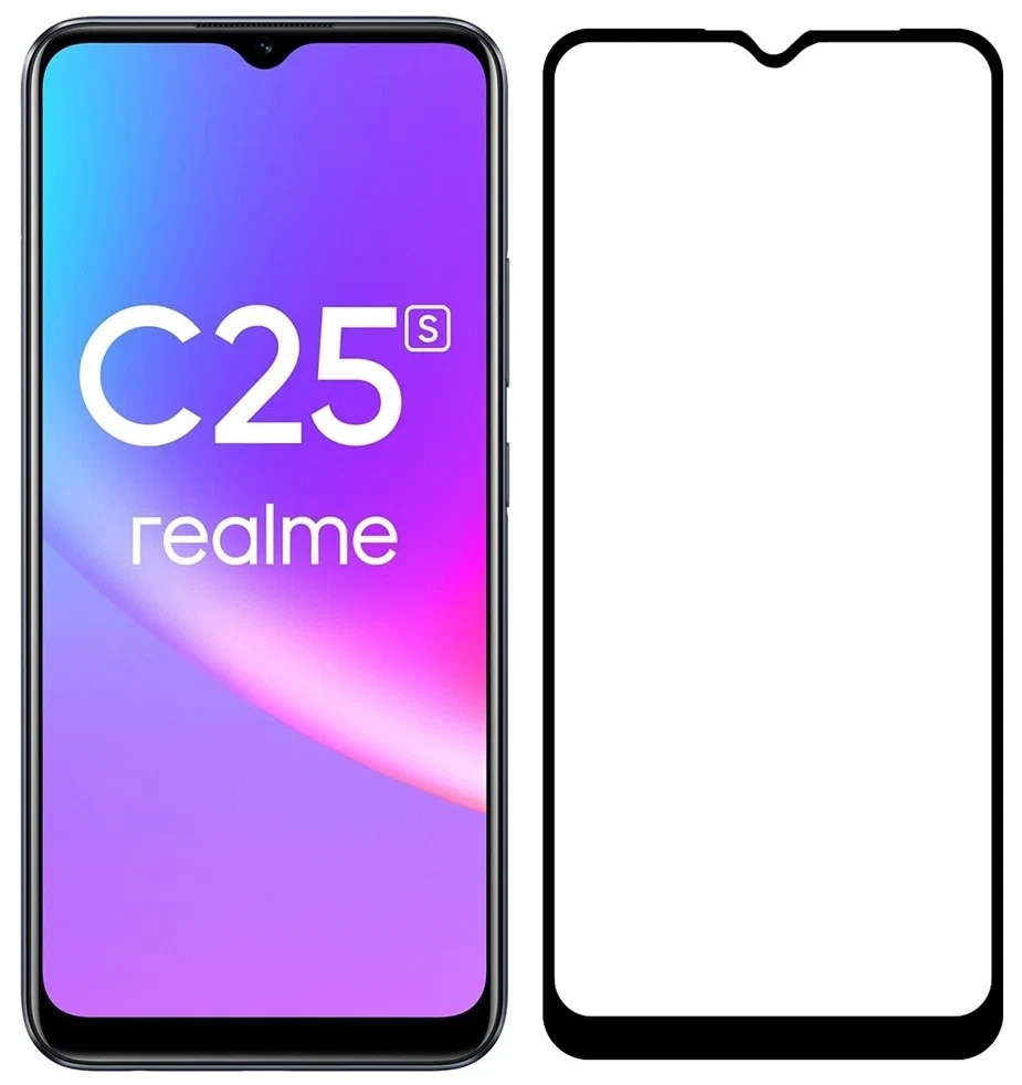 

Стекло защитное Krutoff для Realme C25/C25s Full Glue Premium Black 00049