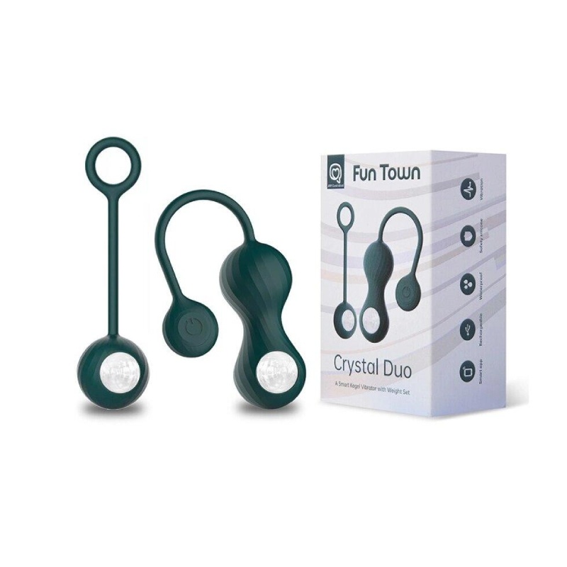 Вагинальные шарики Magic Motion Crystal Duo Smart Kegel Vibrator with Weight Set изумруд