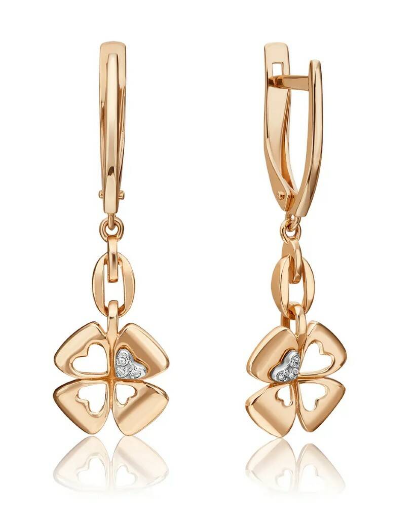 

Серьги из белого, красного золота с бриллиантом PLATINA jewelry 02-4819-00-101-1111, 02-4819-00-101-1111