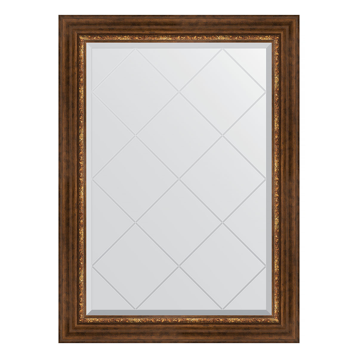 фото Зеркало с гравировкой в раме 77x104см evoform by 4191 римская бронза