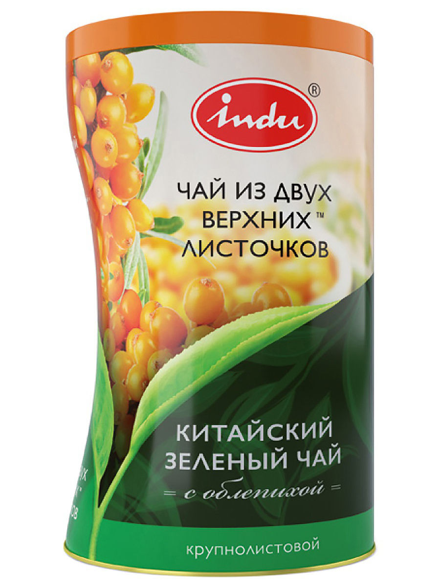 

Чай зеленый Indu из двух верхних листочков облепиха 150 г